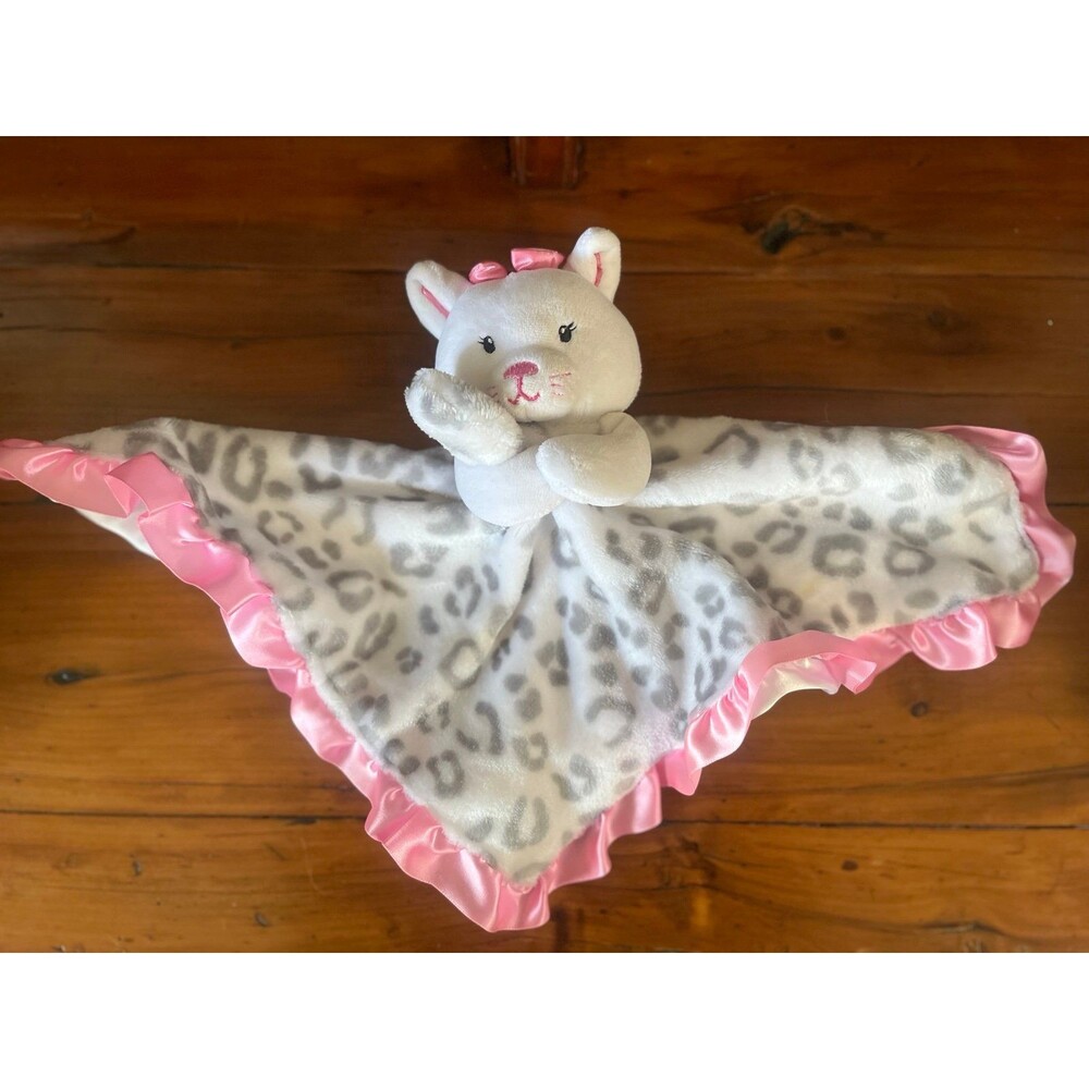Okie Dokie Snow Leopard Plush Security Blanket Lovey